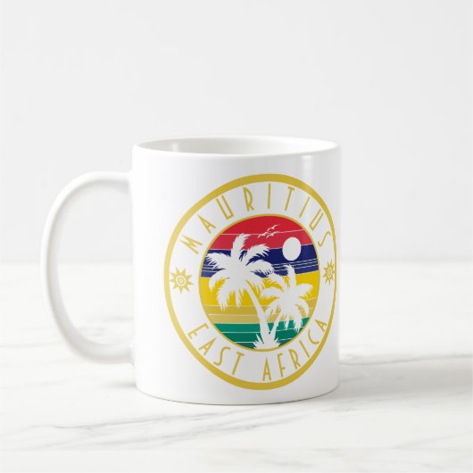 Mauritius Oost-Afrika Retro Sunset Souvenirs 60 Koffiemok (Links)