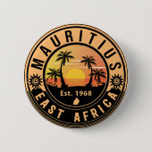 Mauritius Oost-Afrika Retro Sunset Souvenirs 60 Ronde Button 5,7 Cm (Voorkant)