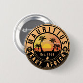 Mauritius Oost-Afrika Retro Sunset Souvenirs 60 Ronde Button 5,7 Cm (Voorkant /achterkant)
