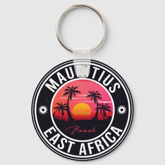 Mauritius Oost-Afrika Retro Sunset Souvenirs 60 Sleutelhanger (Voorkant)