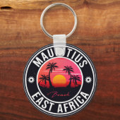 Mauritius Oost-Afrika Retro Sunset Souvenirs 60 Sleutelhanger (Voorkant)