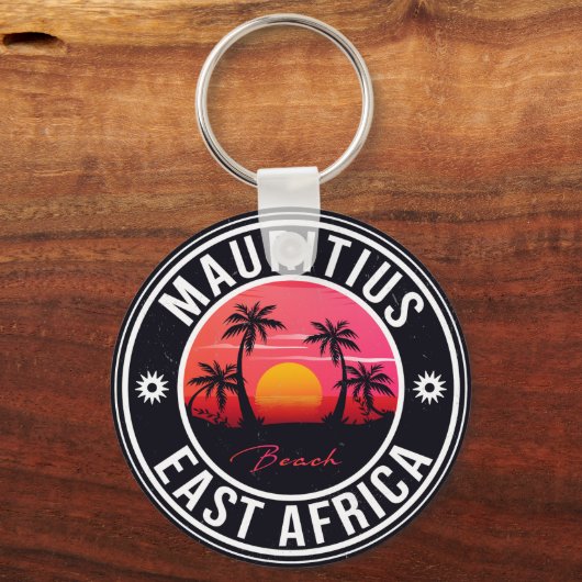 Mauritius Oost-Afrika Retro Sunset Souvenirs 60 Sleutelhanger (Voorkant)