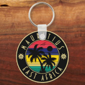Mauritius Oost-Afrika Retro Sunset Souvenirs 60 Sleutelhanger (Voorkant)