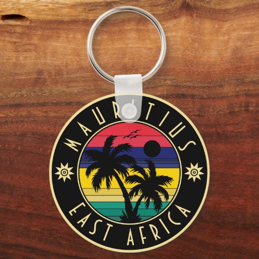 Mauritius Oost-Afrika Retro Sunset Souvenirs 60 Sleutelhanger (Voorkant)