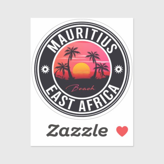 Mauritius Oost-Afrika Retro Sunset Souvenirs 60 Sticker (Vel)