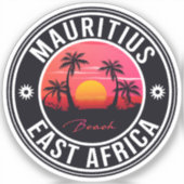 Mauritius Oost-Afrika Retro Sunset Souvenirs 60 Sticker (Voorkant)