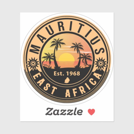 Mauritius Oost-Afrika Retro Sunset Souvenirs 60 Sticker (Vel)