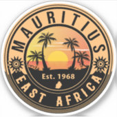Mauritius Oost-Afrika Retro Sunset Souvenirs 60 Sticker (Voorkant)