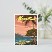 Mauritius Oost-Afrika Vintage reispalm Briefkaart (Staand voorkant)