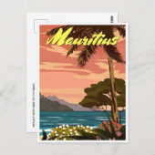 Mauritius Oost-Afrika Vintage reispalm Briefkaart (Voorkant / Achterkant)