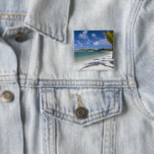 Mauritius, Oost-Mauritius, Trou d' Eau Douce, Vierkante Button 5,1 Cm (In situ)