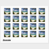 Mauritius, Oostelijk Mauritius, Belle Mare, Oost Vierkante Sticker (Vel)