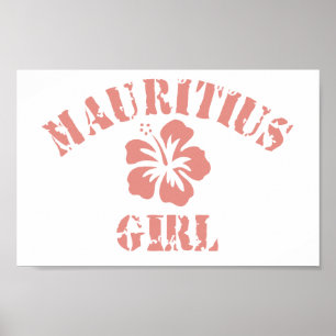Mauritius Pink Girl Poster