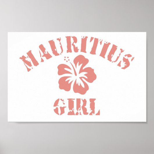 Mauritius Pink Girl Poster (Voorkant)
