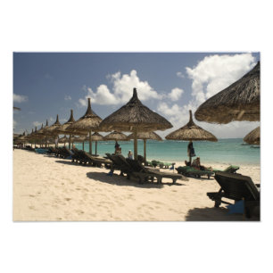 Mauritius, Poste de Flacq. Strandtafereel bij de Foto Afdruk
