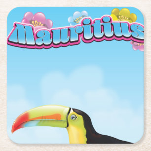 Mauritius reisposter kartonnen onderzetters