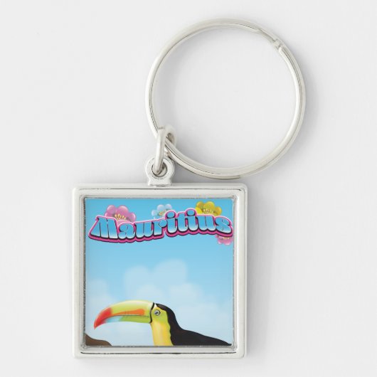 Mauritius-reisposter Sleutelhanger (Voorkant)