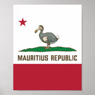Mauritius Republiek Californië Flag Dodo Poster