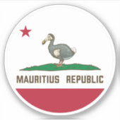Mauritius Republiek Californië Flag Dodo Sticker (Voorkant)