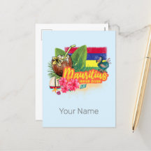 Mauritius Retro Indische Oceaan Dodo en Vlag Vinta