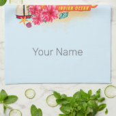 Mauritius Retro Indische Oceaan Dodo en Vlag Vinta Theedoek (Gevouwen)