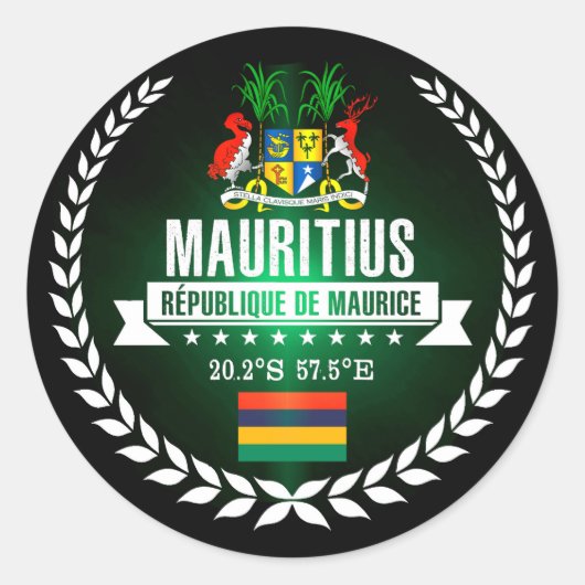 Mauritius Ronde Sticker (Voorkant)