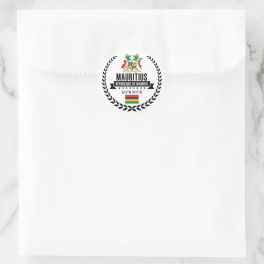Mauritius Ronde Sticker (Tas)