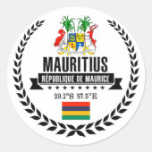 Mauritius Ronde Sticker (Voorkant)