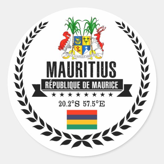 Mauritius Ronde Sticker (Voorkant)