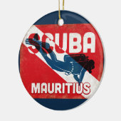 Mauritius Scuba Diver - Blue Retro Keramisch Ornament (Links)