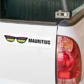 Mauritius Shades aangepaste tekst en kleurenbumper Bumpersticker (Op Truck)