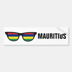 Mauritius Shades aangepaste tekst en kleurenbumper Bumpersticker