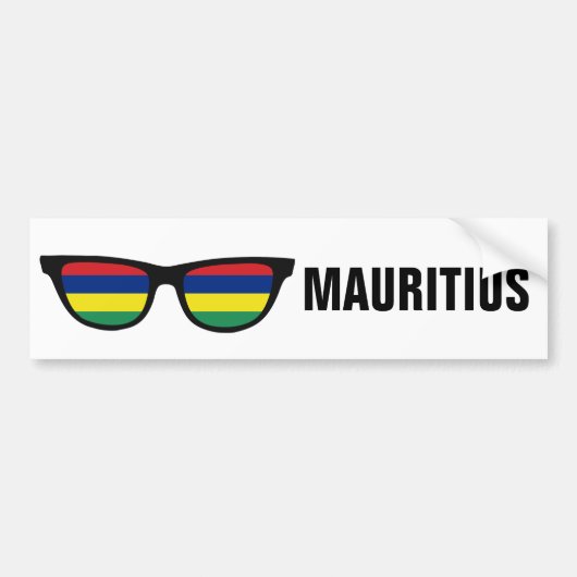 Mauritius Shades aangepaste tekst en kleurenbumper Bumpersticker (Voorkant)