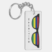 Mauritius Shades aangepaste tekst en kleurenkleute Sleutelhanger (Voorkant Links)