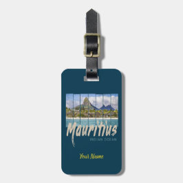 Mauritius  strand souvenir in de Indische Oceaan Bagagelabel