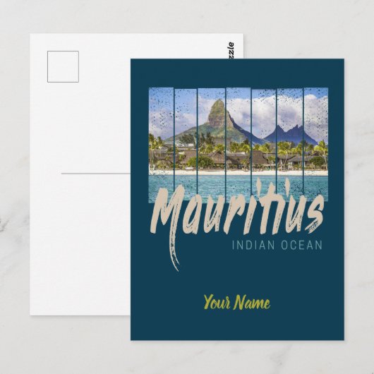 Mauritius strand souvenir in de Indische Oceaan Briefkaart (Voorkant / Achterkant)
