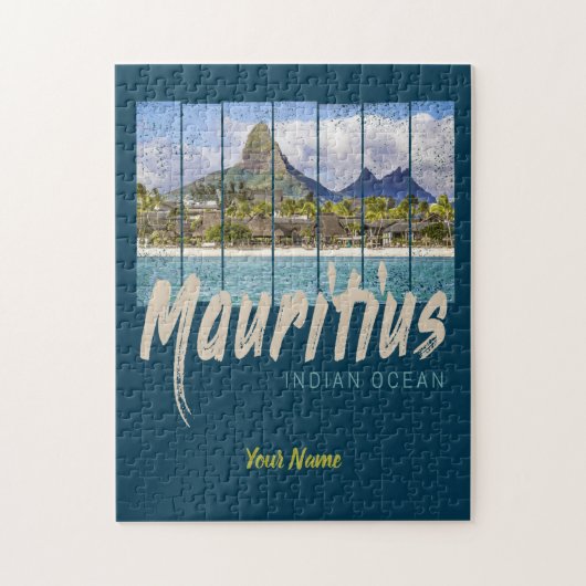 Mauritius strand souvenir in de Indische Oceaan Legpuzzel (Verticaal)