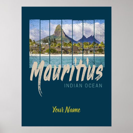 Mauritius  strand souvenir in de Indische Oceaan Poster (Voorkant)
