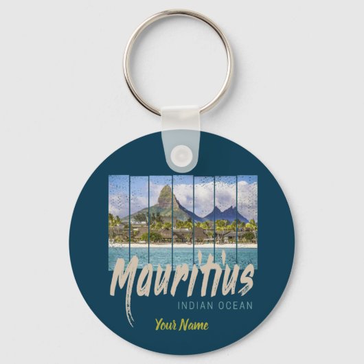 Mauritius strand souvenir in de Indische Oceaan Sleutelhanger (Voorkant)
