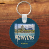 Mauritius strand souvenir in de Indische Oceaan Sleutelhanger (Voorkant)