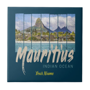 Mauritius strand souvenir in de Indische Oceaan Tegeltje