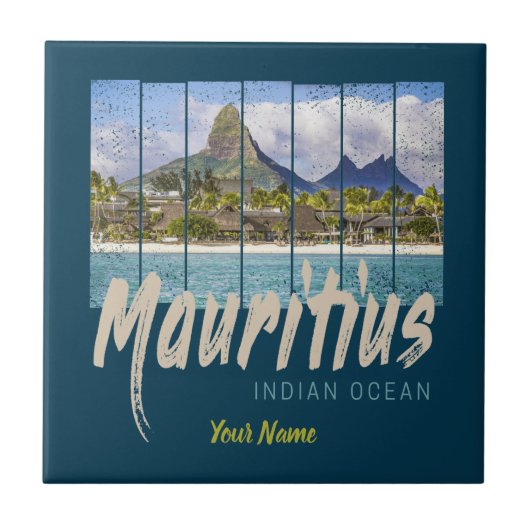 Mauritius  strand souvenir in de Indische Oceaan Tegeltje (Voorkant)