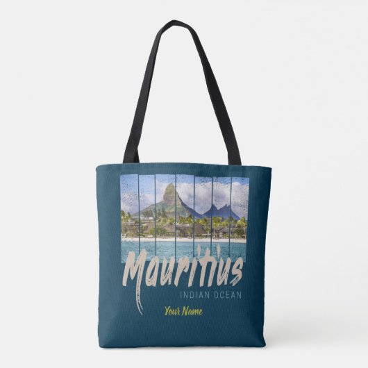 Mauritius strand souvenir in de Indische Oceaan Tote Bag (Achterkant)