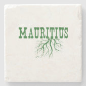 Mauritius Tree Roots Word Art Mauritian Rooted Stenen Onderzetter (Voorkant)