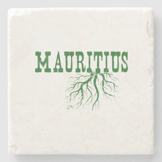Mauritius Tree Roots Word Art Mauritian Rooted Stenen Onderzetter (Voorkant)