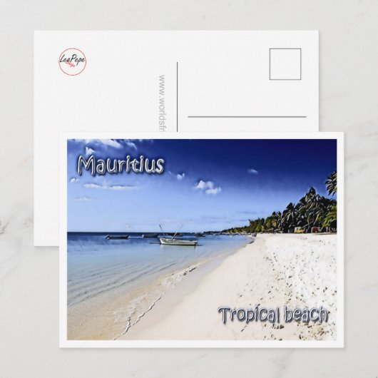 Mauritius - Tropisch strand - Briefkaart (Voorkant / Achterkant)