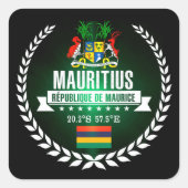 Mauritius Vierkante Sticker (Voorkant)