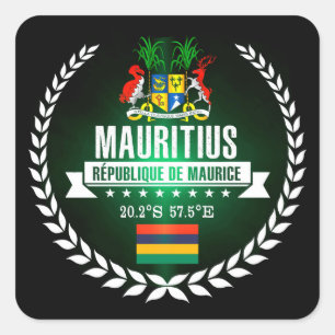 Mauritius Vierkante Sticker