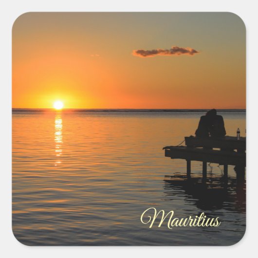Mauritius Vierkante Sticker (Voorkant)