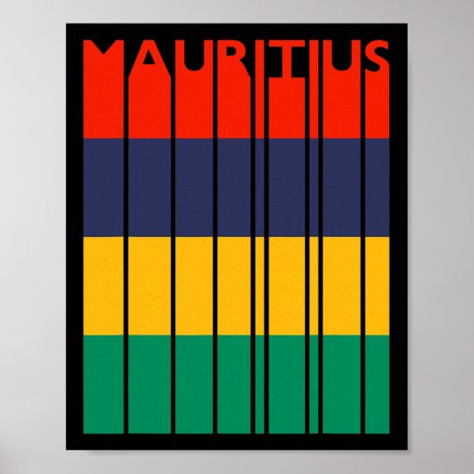 Mauritius Vintage Mauritian Flag Vacation Poster (Voorkant)